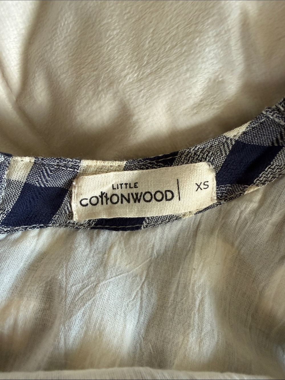 Little Cottonwood Magnolia Gingham Tie-Shoulder Midi Dress - Navy & White XS - Picture 8 of 13